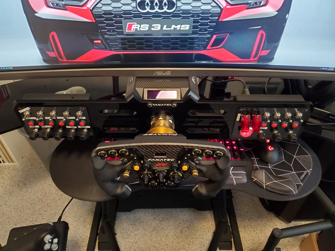 PC Sim Racing Button Box With Mount for Fanatec Podium or DD 